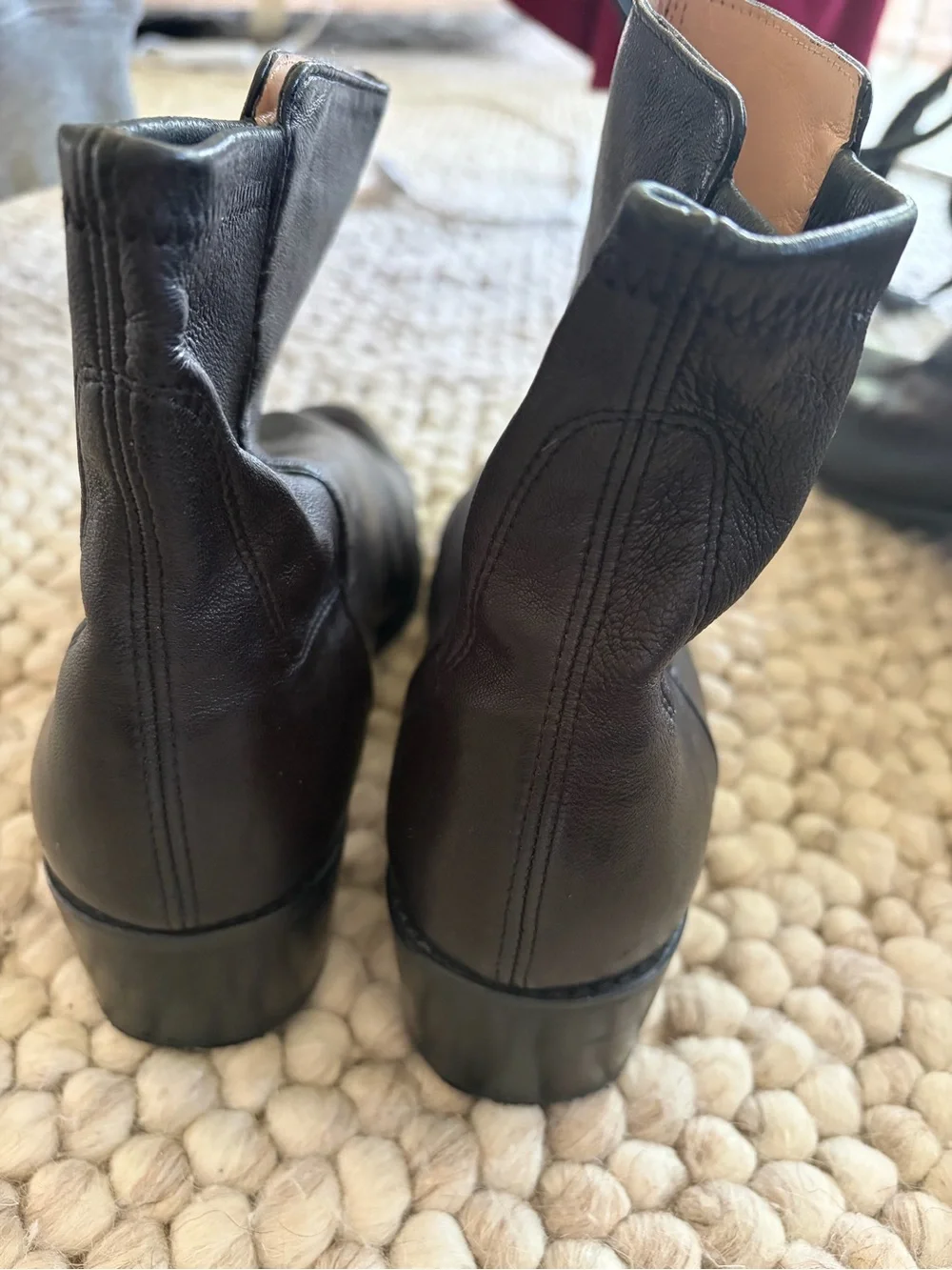 Stuart Weitzman Black Leather Chelsea Ankle Boots